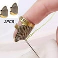 thumbnail image 1 of Hoop Finger Sewing Thimble, Knitted Protective Cover for Crafting, 2 Pieces, Size S, 1 of 9