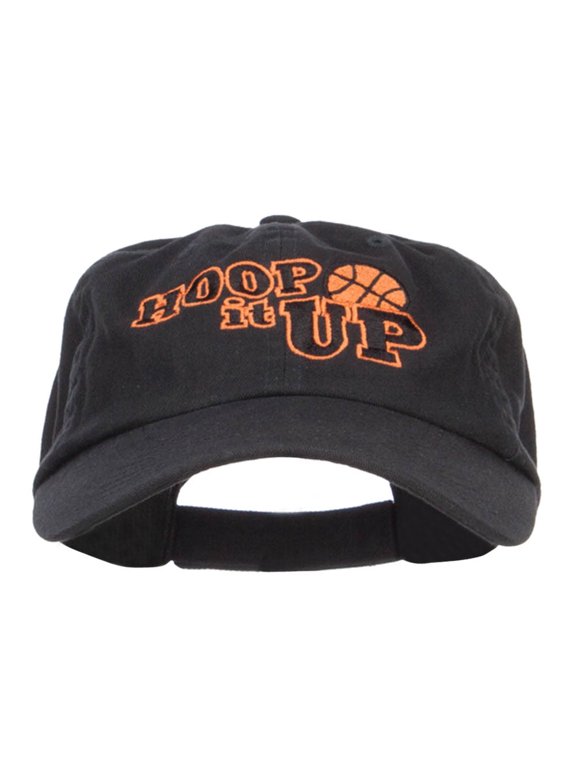 Hoop It Up Basketball Embroidered Low Cap - Black OSFM