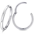thumbnail image 1 of Hoop Nose Ring Septum Body Piercing Jewelry （2Pcs 16G Diameter 12mm Silver ), 1 of 6