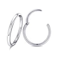 thumbnail image 1 of Hoop Nose Ring Septum Body Piercing Jewelry （2Pcs 16G Diameter 6mm Silver ), 1 of 6