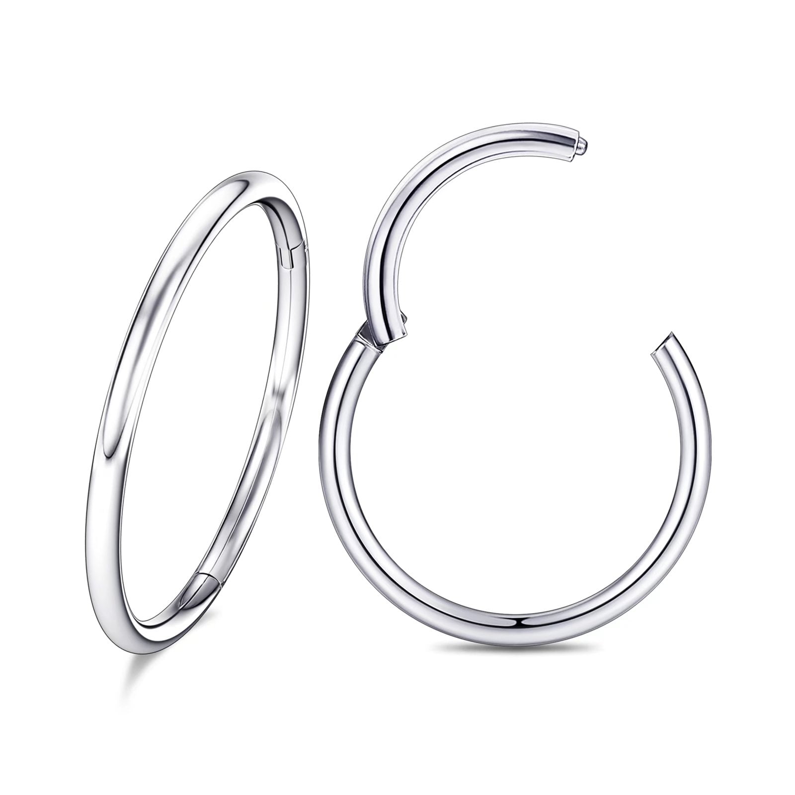 Clicker Titanium Hinged Nose Ring Septum Hoop Implant Grade Double Lined CZ  16g 8mm 10mm Daith Ear Tragus Cartilage Body Jewelry Piercing - Etsy