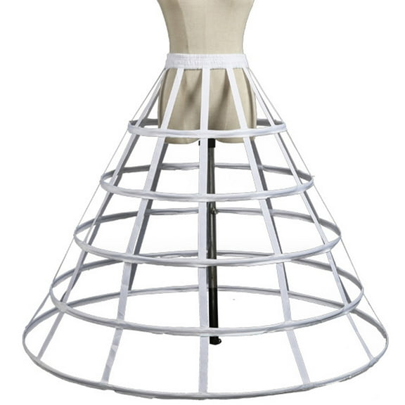 Hoop Skirt Crinoline Petticoat Cage Vintage Party Victorian Costume Underskirt 2/3/4/5 Hoops Elastic Waist for Women