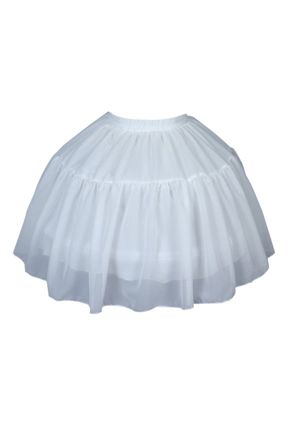 Hoop Skirt Crinoline Petticoat Vintage Party Victorian Costume Underskirt White Half Slips Elastic Waist for Women Girls