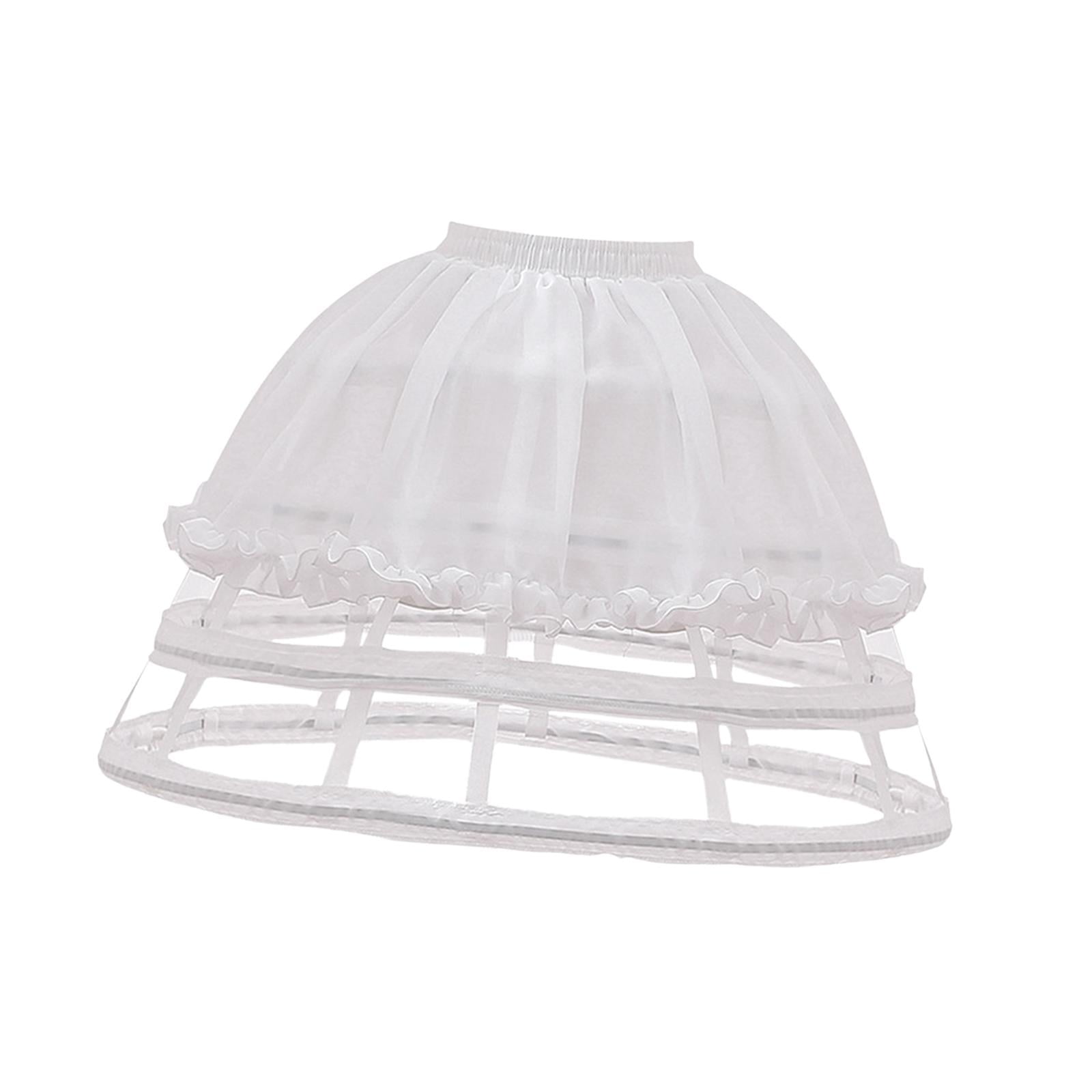 Mojito Women Lace Trim Petticoat Skirt 2 Hoop Adjustable Tutus Underskirt For Cosplay I.287941605