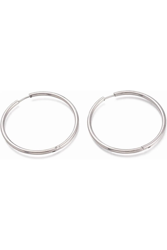 Hoop earrings 201 Stainless steel hoop earrings 45mm for screen conch piercing jewelry Unisex (silver) Silver DIY
