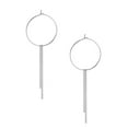 thumbnail image 1 of Hoop with Bar Fringe Earrings, Silver, 3-Inch, 1 of 1