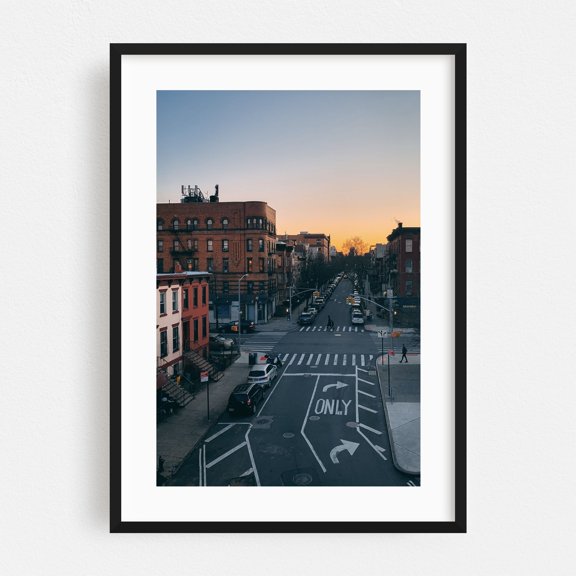 Hooper Street - Manhattan New York Photography Cityscape Street Photography Architecture Sunset City Skyline Black Framed Wall Art Print 9 x 12 inches