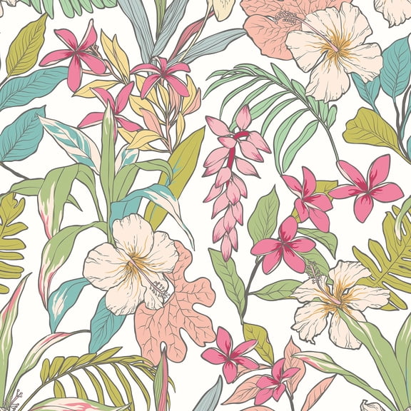 Hoopla Walls Oasis Apple and Rose Peel and Stick Wallpaper