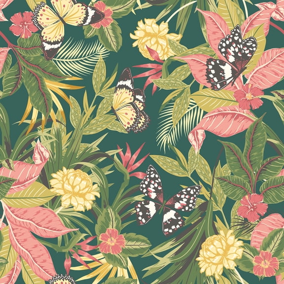 Hoopla Walls Paradise Forest Mix Peel and Stick Wallpaper
