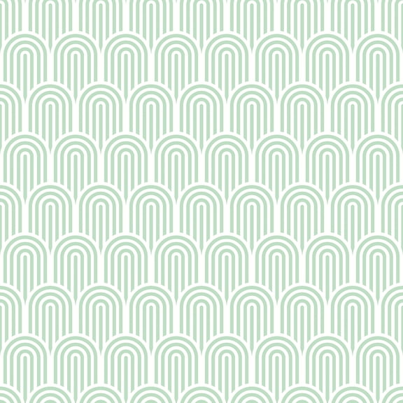 Hoopla Walls Retro Arch Mint Green Peel and Stick Wallpaper