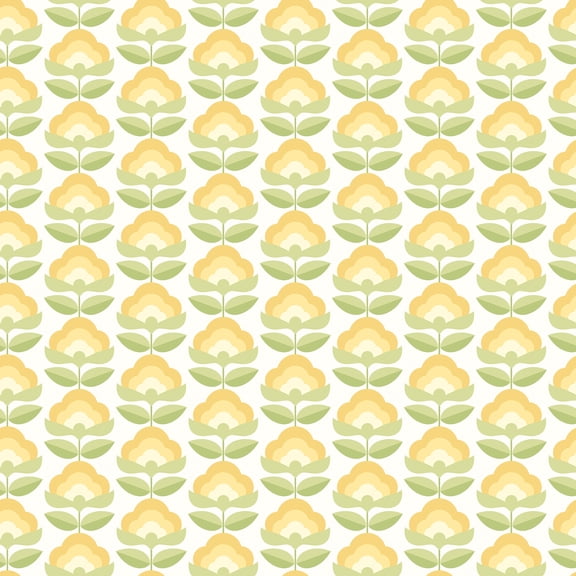 Hoopla Walls Retro Flower Sunshine Peel and Stick Wallpaper