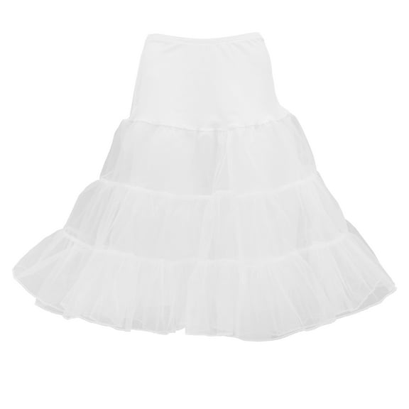 Hoopless Short Skirt Fancy Tutu Petticoat Skirt Dress - Size S-M(White)