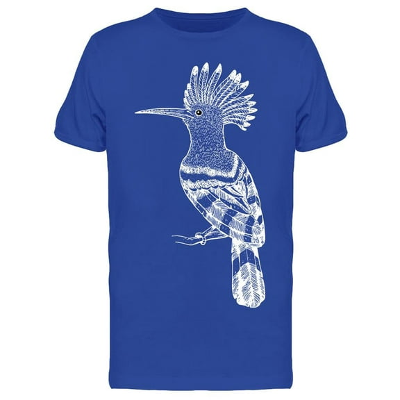 Hoopoe Bird In White Sketch T-Shirt Men -Image by Shutterstock, Male x-Large