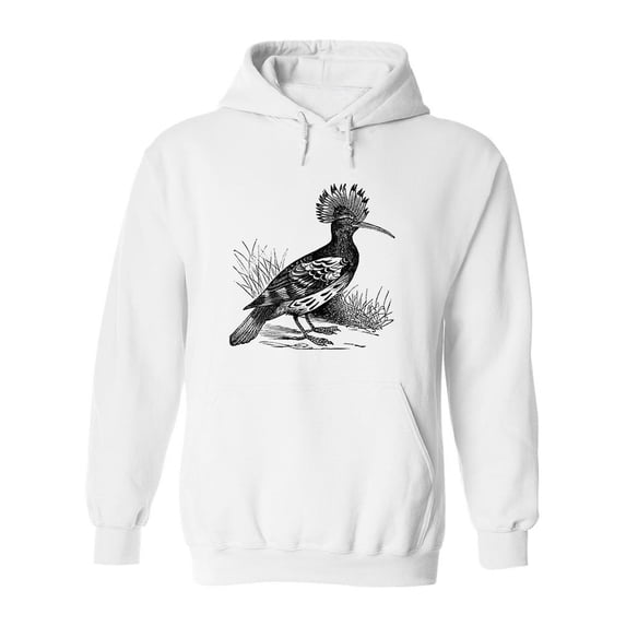 Hoopoe Bird Pencil Drawing Hoodie Men -Image by Shutterstock, Male x-Large