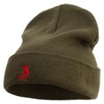 thumbnail image 1 of Hoopoe Logo Embroidered 12 Inch Long Knitted Beanie - Olive OSFM, 1 of 5