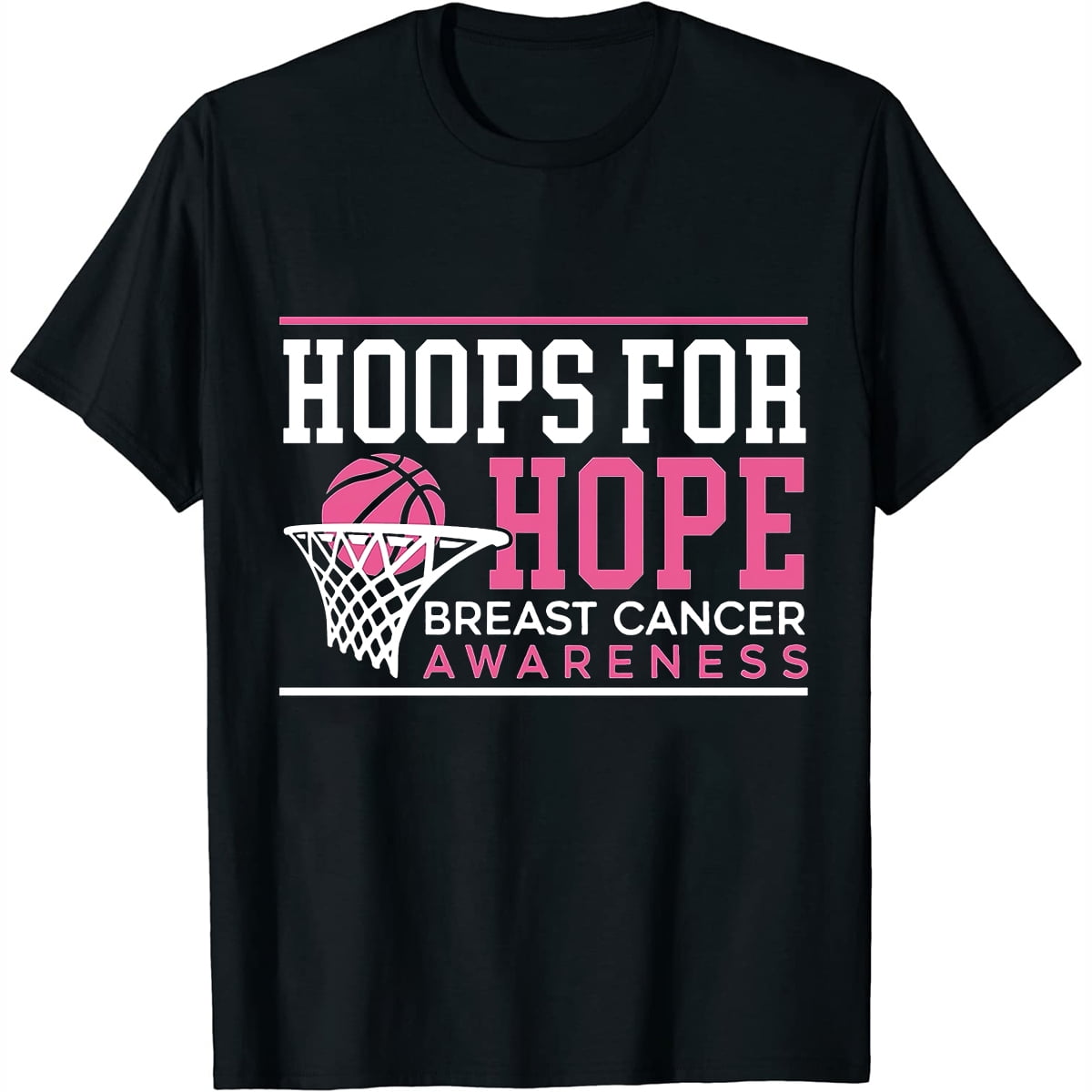 Hoops For Hope Basketball Player Breast Cancer Awareness T Shirt