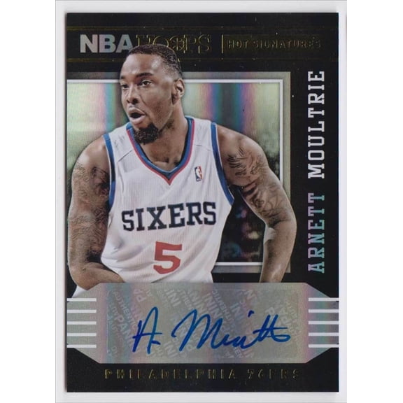 Hoops Hot Signatures Arnett Moultrie #30 Auto Panini NBA 76ers Basketball Card Philadelphia 76ers NBA Autographed Basketball Trading Card