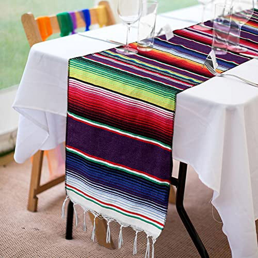 Hooqict 14 X 84-inch Mexican Table Runner For Mexican Party Wedding ...