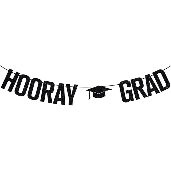 Hooray Grad Banner, Congrats Grad/Class of 2026, Congratulations, High School/University/College Graduation Party Decorations Supplies