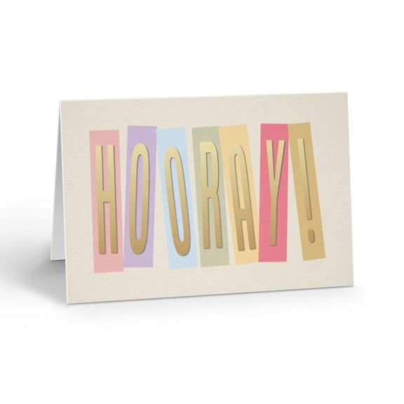 Hooray! Inspirational Note Card - 10 Note Cards with Envelopes - B14396