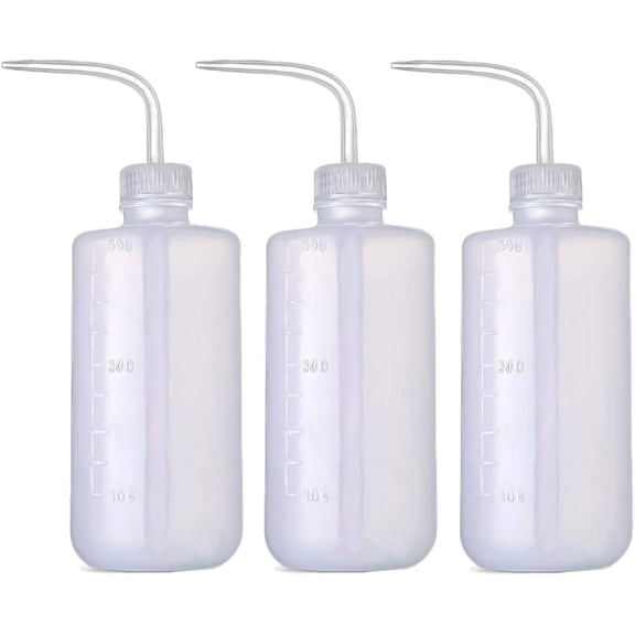 Hooray Irrigation Bottle 500ml 17oz Indoor Plant Watering Can Water Squirt Plastic Rinse Bottle for Eyelash Extensions Eye Wash Tattoo Lab (3pcs)