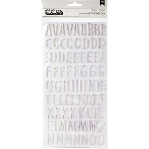 Hooray Thickers Stickers 163/Pkg-Surprise Alpha/Holographic Foam