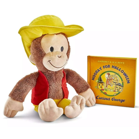 Kohls Cares 10" Curious George Plush Monkey Stuffed Animal & Halloween Book