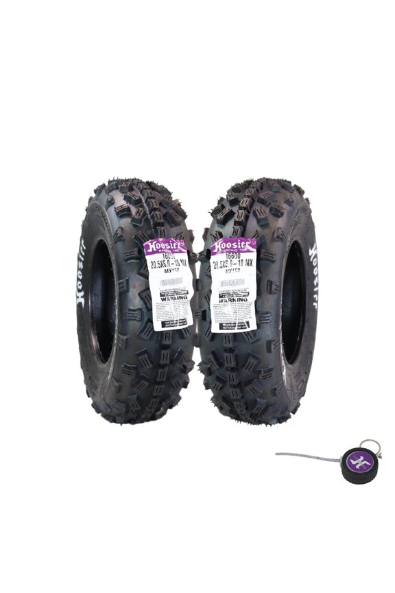 ATV MX Front Tires 20.5X6.0-10 16600MX150 for Motocross Off-Road Racing with Hoosier Keychain (2-Pack)