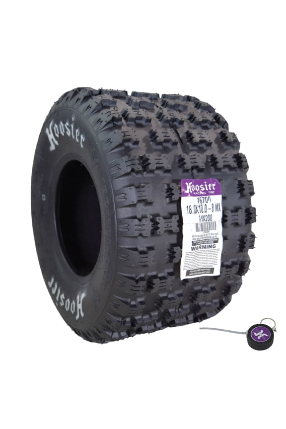 ATV MX Rear Tire 18.0X10.0-8 16700MX200 for Motocross Off-Road Racing with Hoosier Keychain