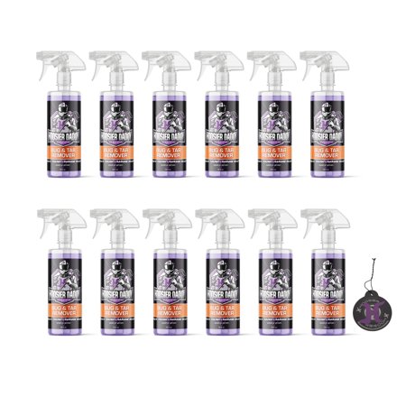 Hoosier Daddy 16oz Car Bug & Tar Remover - Fast-Acting Formula Dissolves Tough Bugs, Tar, & Sap - Easy Spray-On, Wipe-Off Solution for a Spotless Polished finish(12-Pack)