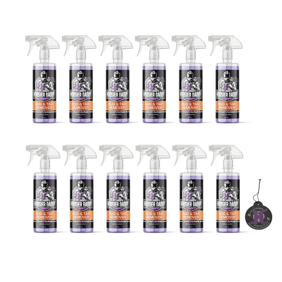 Hoosier Daddy 16oz Car Bug & Tar Remover - Fast-Acting Formula Dissolves Tough Bugs, Tar, & Sap - Easy Spray-On, Wipe-Off Solution for a Spotless Polished finish(12-Pack)