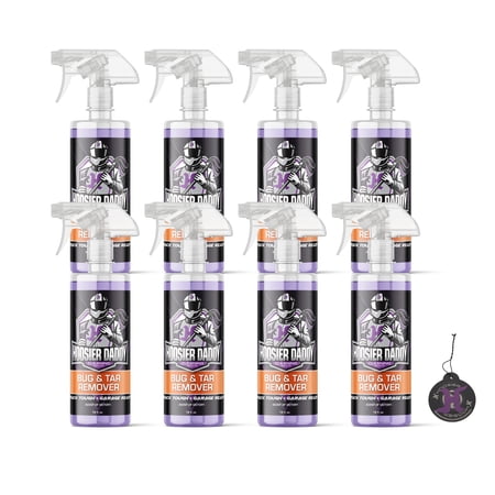 Hoosier Daddy 16oz Car Bug & Tar Remover - Fast-Acting Formula Dissolves Tough Bugs, Tar, & Sap - Easy Spray-On, Wipe-Off Solution for a Spotless Polished finish(8-Pack)