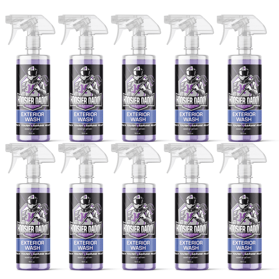 Hoosier Daddy 16oz Car Exterior Cleaner Concentrate - Removes Dirt, Bugs, & Road Grime - Safe for Paint, Glass, & Chrome - Dilutes for Multiple Uses(10-Pack)