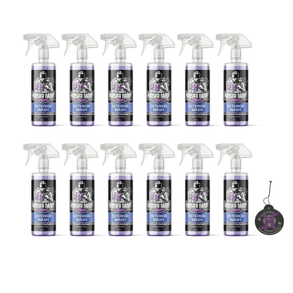 Hoosier Daddy 16oz Car Exterior Cleaner Concentrate - Removes Dirt, Bugs, & Road Grime - Safe for Paint, Glass, & Chrome - Dilutes for Multiple Uses(12-Pack)