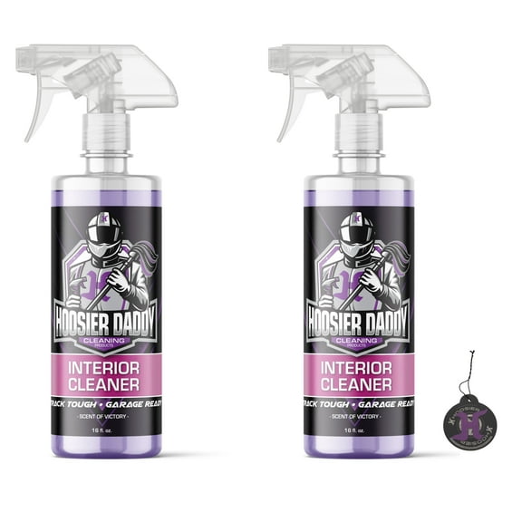 Hoosier Daddy 16oz Car Interior Cleaner - lifts dirt, Stains, & Odors from Upholstery, Carpets, & Dashboards Safe for all surfaces, Leaves Vehicle Fresh & Spotless(2-Pack)