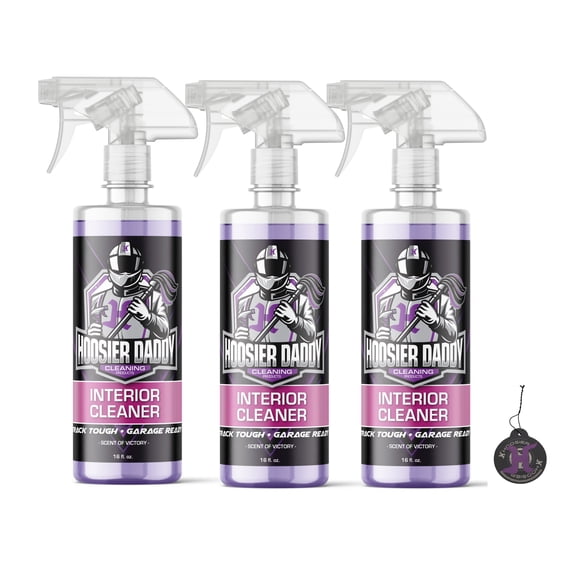 Hoosier Daddy 16oz Car Interior Cleaner - lifts dirt, Stains, & Odors from Upholstery, Carpets, & Dashboards Safe for all surfaces, Leaves Vehicle Fresh & Spotless(3-Pack)