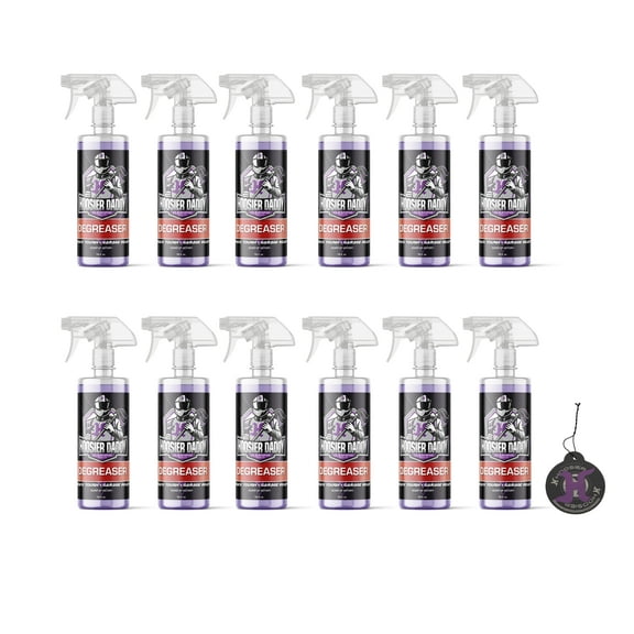 Hoosier Daddy 16oz Degreaser - Ultra-Tough Formula Destroys Grease, Oil, & Grime - Perfect for Cars & Garages + Air Freshener (12-Pack)