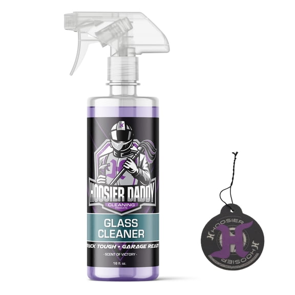 Hoosier Daddy 16oz Glass Cleaner - Streak-Free Formula for Crystal Clear Windows, Mirrors, and Glass Surfaces, Easy Spray Application for Multi-Use on Cars, Trucks, SUV, House, and More