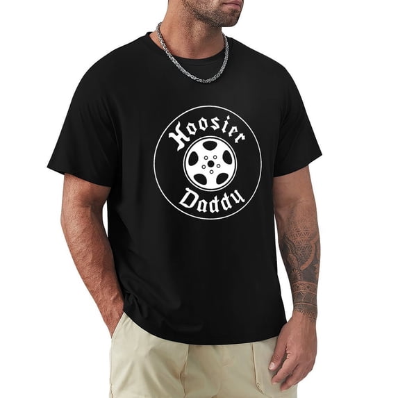Hoosier Daddy Exuberant Men's Cotton Short Sleeve HD Print Tee for Casual T-Shirt Crew Neck Top Black M
