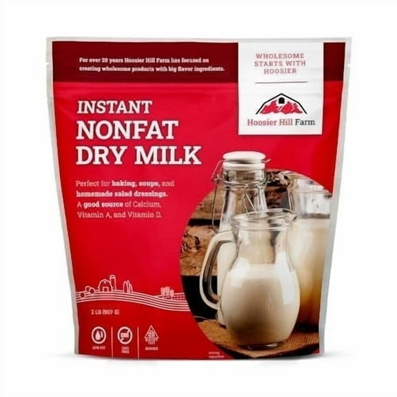 Hoosier Hill Farm Instant Nonfat Dry Milk Powder, 2 lb Jar