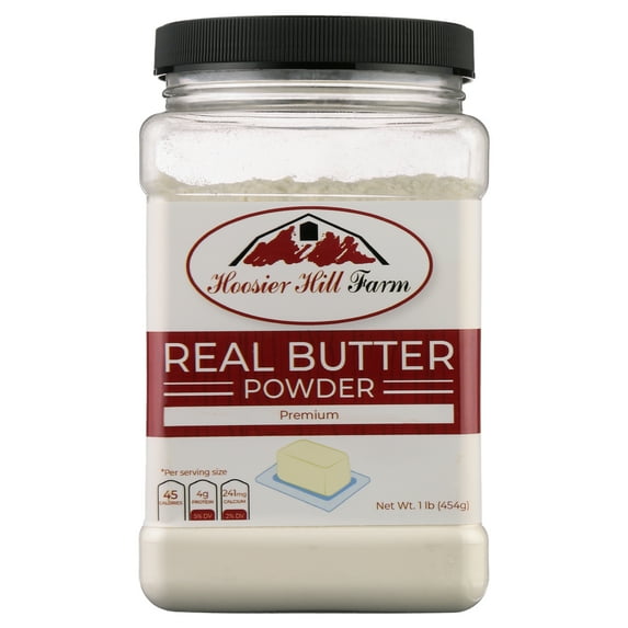 Hoosier Hill Farm Real Butter Powder, 1 lb plastic jar