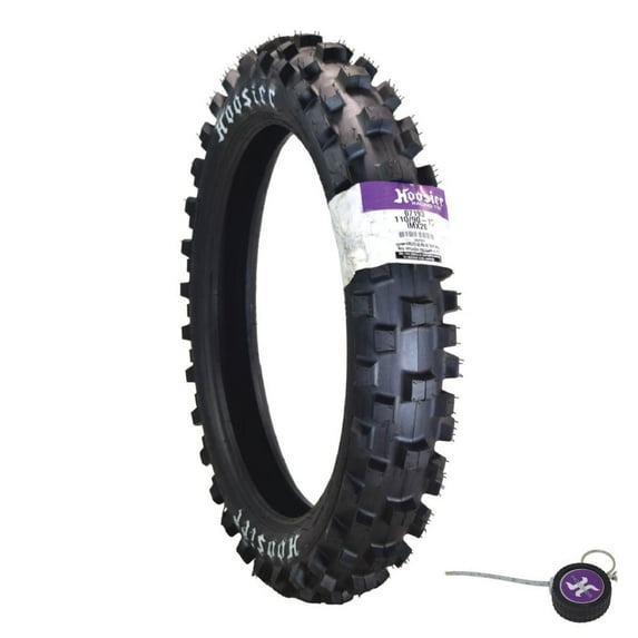 Hoosier Racing Tire 110/90-19 IMX20 C100 Dirt Bike Rear Tube Type Tire Ideal for 125, 250, 450cc Bikes with Hoosier Keychain