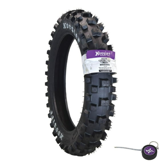Hoosier Racing Tire 120/90-18 IMX20 C100 Dirt Bike Rear Tube Type Tire Ideal for 250, 450cc Bikes with Hoosier Keychain