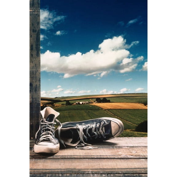 Hoosiers classic image basketball shoes Indiana farm scene 24x36 Poster