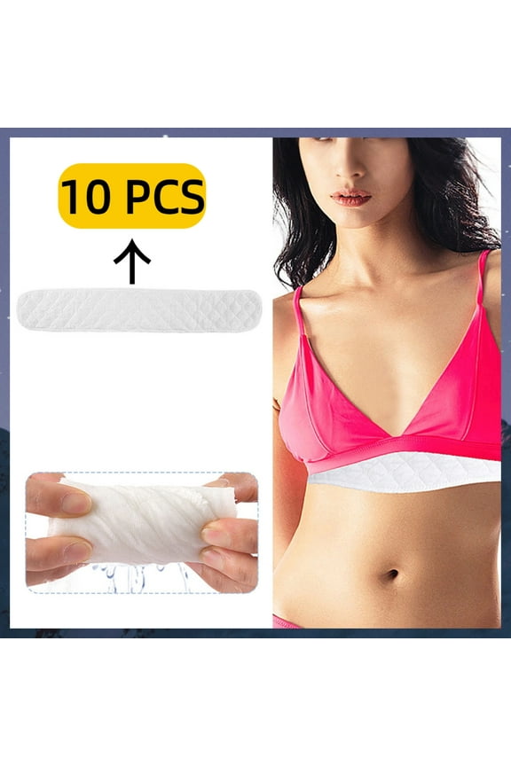 10 Pcs Cotton Bra Liners 3 Layer Long Strip Under Bra Pads Sweat Liners for Women Sweating Supplies