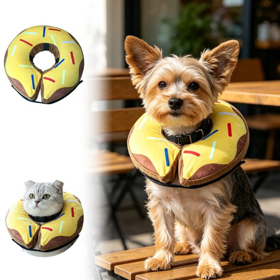 Hoosue Donut Inflatable Collar for Dogs and Cats, 2026 New Soft Recovery Dog Cone After Surgery, Protective Pet Neck Cone for Small, Medium, Large Dogs, Not Block Vision