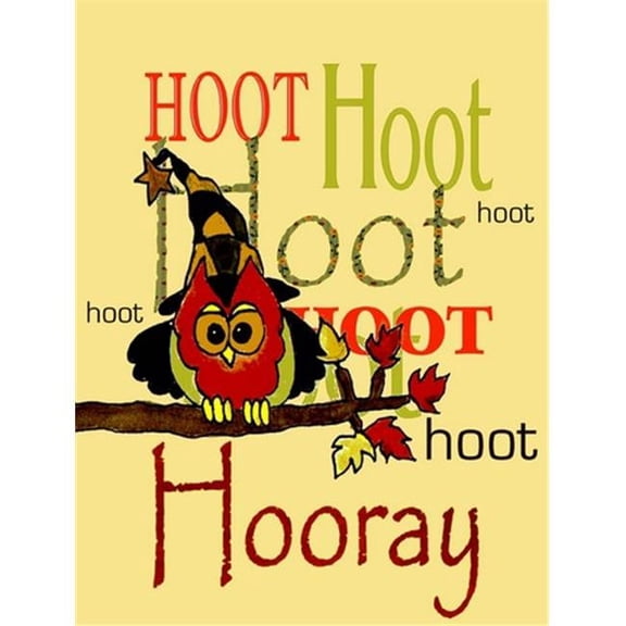 Hoot Hoot Hooray Owl Flag Canvas House Size