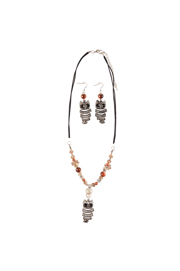 Hoot Owl Halloween Necklace Set