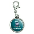 thumbnail image 1 of Hoot Tooted Owl Who Funny Humor Antiqued Bracelet Pendant Zipper Pull Charm with Lobster Clasp, 1 of 5