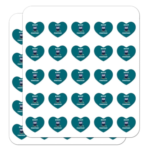 Hoot Tooted Owl Who Funny Humor Heart Shaped Planner Calendar Scrapbook Craft Stickers